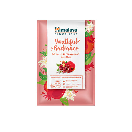 Himalaya Youthful Radiance Edelweiss & Pomegranate Sheet Mask - 30 ml. | High-Quality Health and Wellbeing | MySupplementShop.co.uk