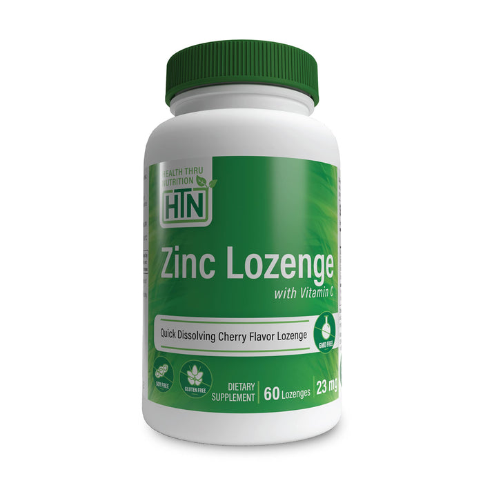 Health Thru Nutrition Zinc Lozenge with Vitamin C, Cherry - 60 lozenges