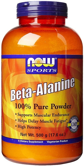 NOW Foods Beta Alanine, 2000mg (Powder) - 500g | High-Quality Pre & Post Workout | MySupplementShop.co.uk