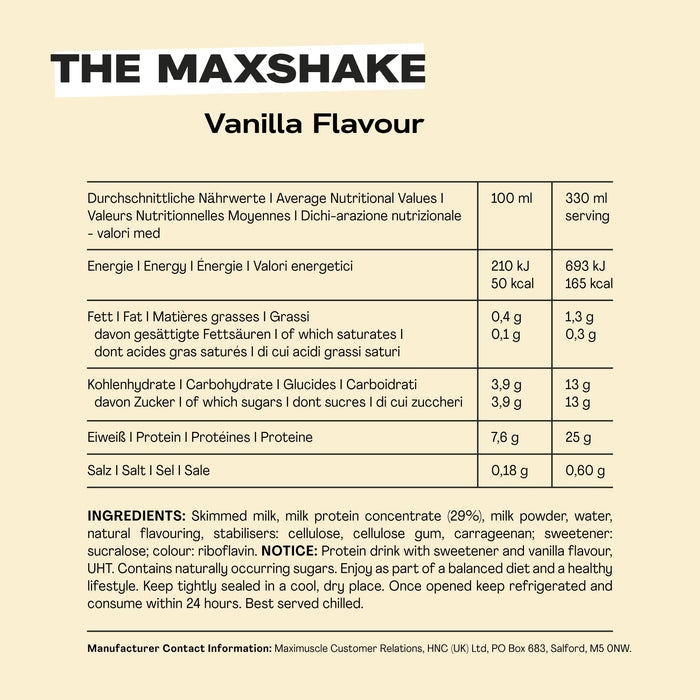 Maxi Nutrition Protein RTD Shake 12x330ml Vanilla | High-Quality Health & Nutrition | MySupplementShop.co.uk