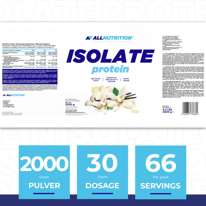 Allnutrition Isolate Protein, Vanilla - 2000 grams | High-Quality Protein | MySupplementShop.co.uk