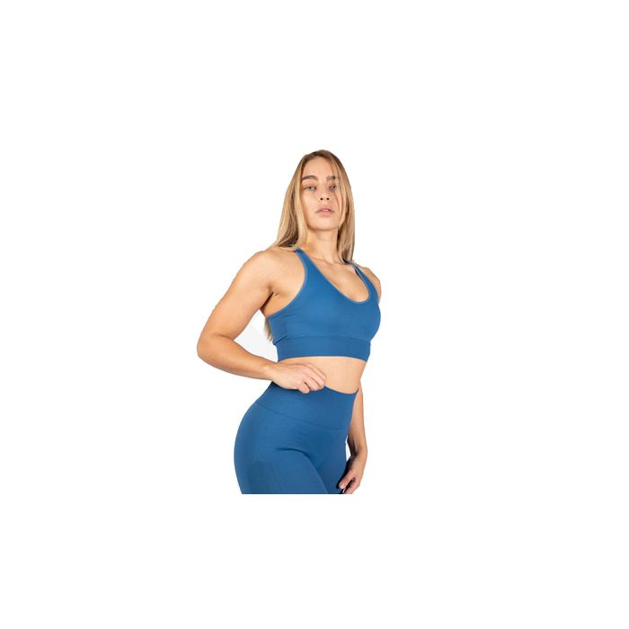 Gorilla Wear Hilton Seamless Sports Bra - Blue - Medium/Large - Sports Bra at MySupplementShop by Gorilla Wear