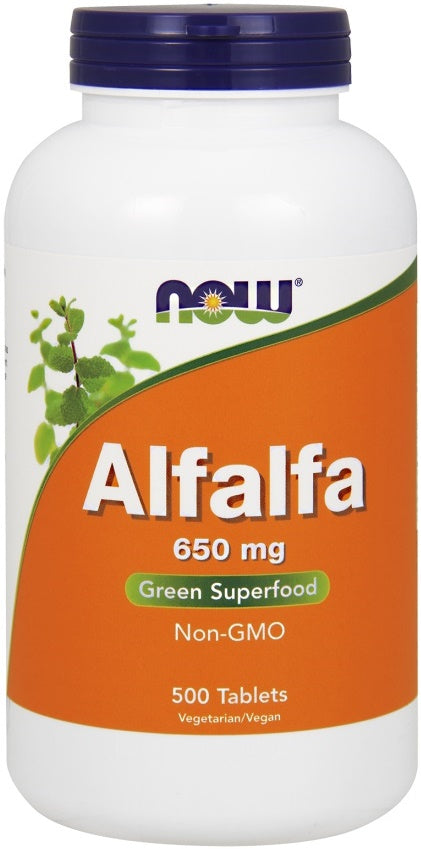 NOW Foods Alfalfa, 650mg - 500 tablets | High-Quality Health and Wellbeing | MySupplementShop.co.uk