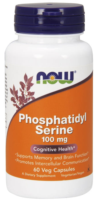 NOW Foods Phosphatidyl Serine, 100mg - 60 vcaps - Health and Wellbeing at MySupplementShop by NOW Foods