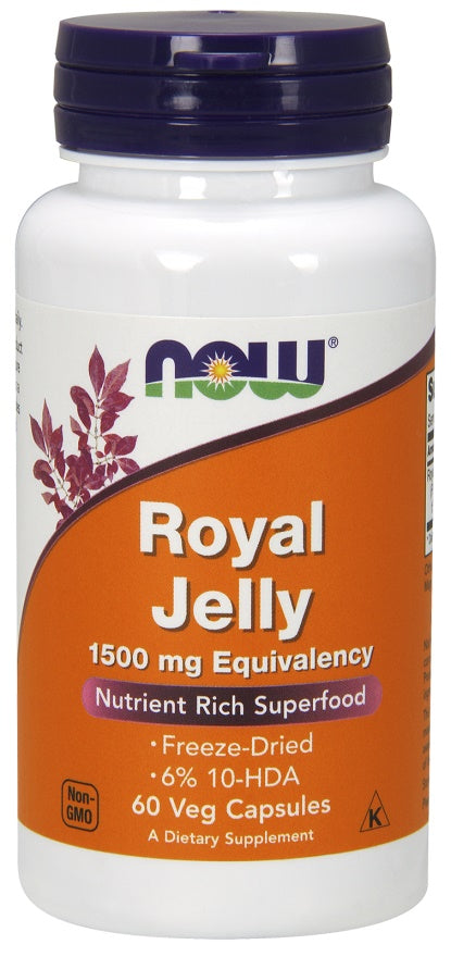 NOW Foods Royal Jelly, 1500mg Equivalency - 60 vcaps - Health and Wellbeing at MySupplementShop by NOW Foods