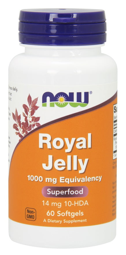 NOW Foods Royal Jelly, 1000mg Equivalency - 60 softgels | High-Quality Health and Wellbeing | MySupplementShop.co.uk