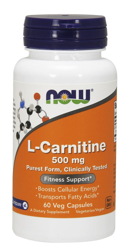 NOW Foods L-Carnitine, 500mg - 60 vcaps | High-Quality Amino Acids and BCAAs | MySupplementShop.co.uk