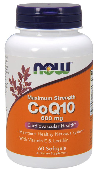 NOW Foods CoQ10 with Lecithin & Vitamin E, 600mg - 60 softgels - Health and Wellbeing at MySupplementShop by NOW Foods