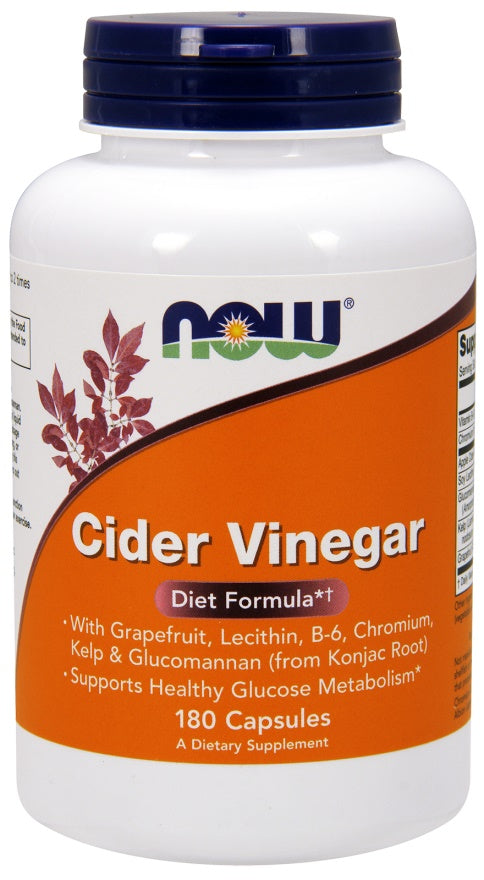 NOW Foods Cider Vinegar - 180 caps | High-Quality Slimming and Weight Management | MySupplementShop.co.uk