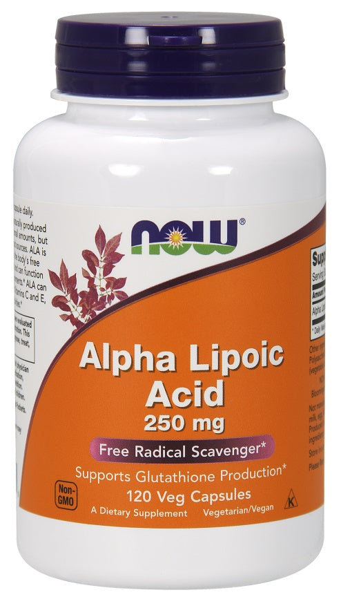 NOW Foods Alpha Lipoic Acid, 250mg - 120 vcaps - Health and Wellbeing at MySupplementShop by NOW Foods