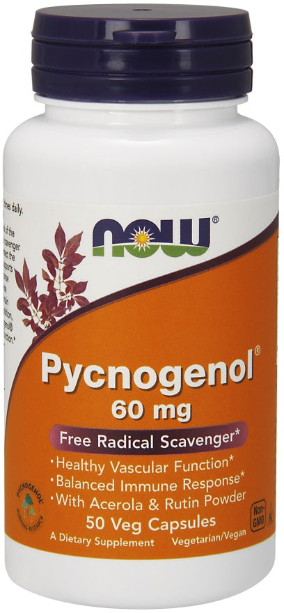 NOW Foods Pycnogenol with Acerola & Rutin Powder, 60mg - 50 vcaps | High-Quality Health and Wellbeing | MySupplementShop.co.uk