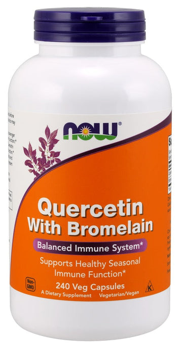 NOW Foods Quercetin with Bromelain - 240 vcaps - Health and Wellbeing at MySupplementShop by NOW Foods