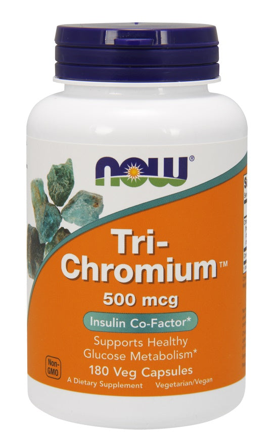 NOW Foods Tri-Chromium, 500mcg - 180 vcaps | High-Quality Vitamins & Minerals | MySupplementShop.co.uk