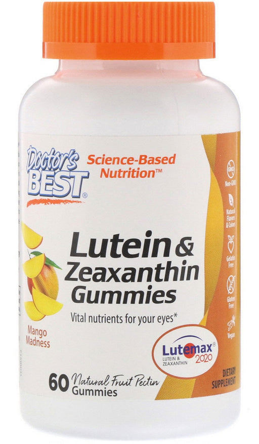 Doctor's Best Lutein & Zeaxanthin, Mango Madness - 60 gummies | High-Quality Health and Wellbeing | MySupplementShop.co.uk