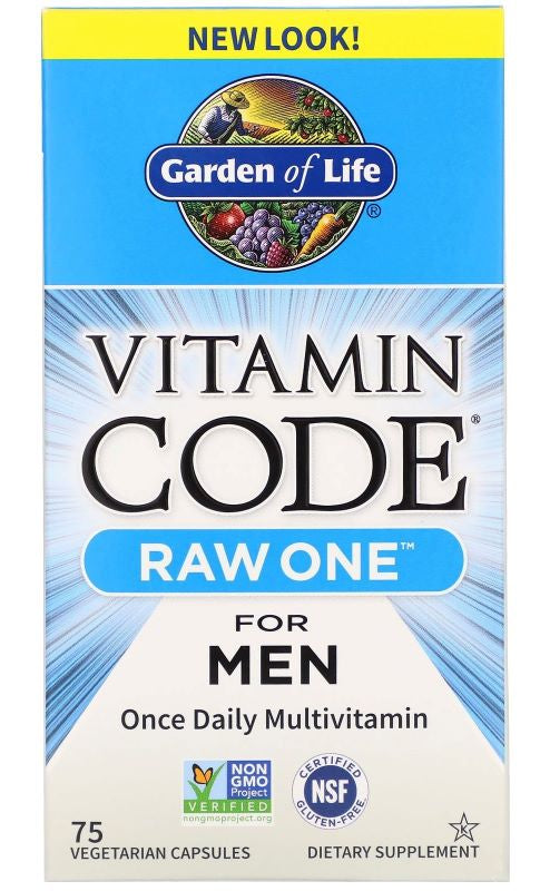 Garden of Life Vitamin Code RAW ONE for Men - 75 vcaps | High-Quality Vitamins & Minerals | MySupplementShop.co.uk