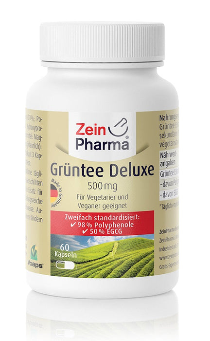 Zein Pharma Green Tea Deluxe, 500mg - 60 caps - Health and Wellbeing at MySupplementShop by Zein Pharma