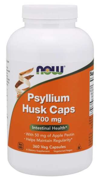 NOW Foods Psyllium Husk with Apple Pectin, 700mg - 360 vcaps | High-Quality Sports Supplements | MySupplementShop.co.uk