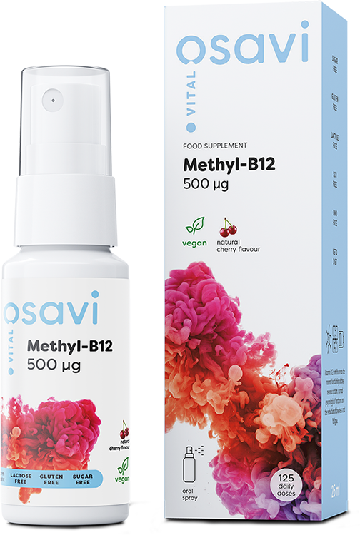 Osavi Methyl-B12 Oral Spray, 500mcg (Cherry) - 25 ml. | High-Quality Vitamin B12 | MySupplementShop.co.uk
