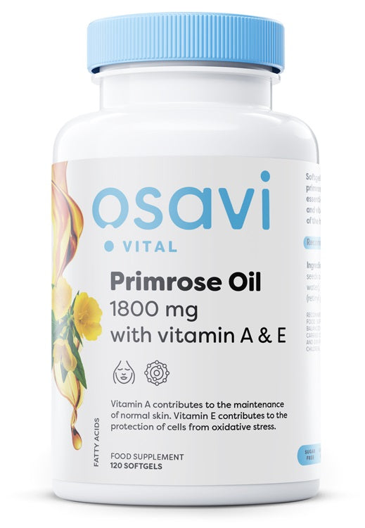 Osavi Primrose Oil with Vitamin A & E, 1800mg - 120 softgels | High-Quality Combination Multivitamins & Minerals | MySupplementShop.co.uk