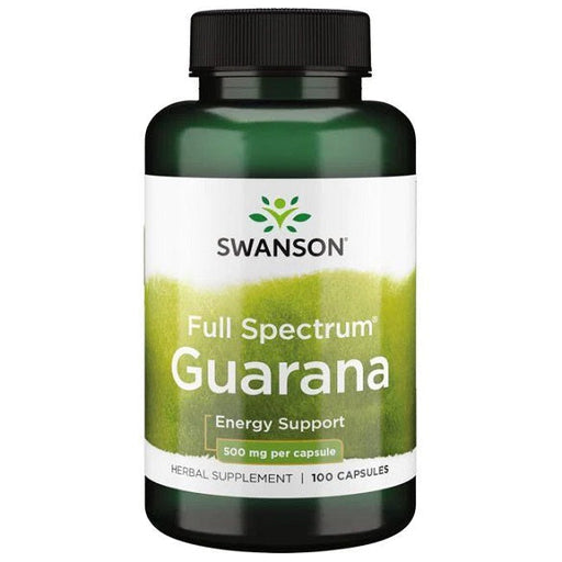 Swanson Full Spectrum Guarana, 500mg - 100 caps | High-Quality Health and Wellbeing | MySupplementShop.co.uk