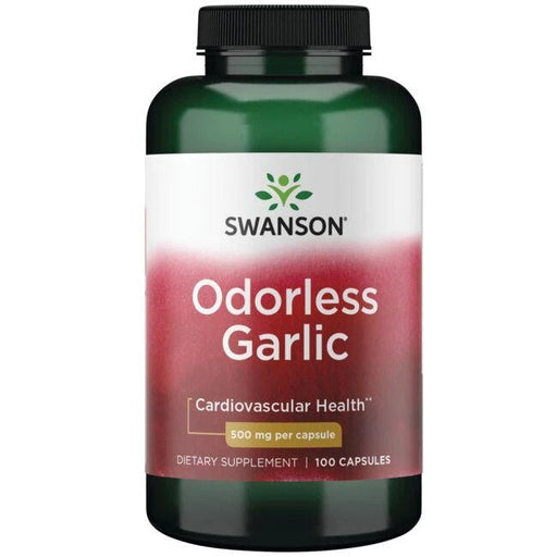 Swanson Odorless Garlic, 500mg - 100 caps | High-Quality Health and Wellbeing | MySupplementShop.co.uk