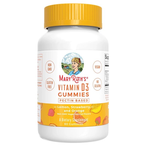 MaryRuth Organics Vitamin D3 Gummies, Lemon, Strawberry & Orange - 60 gummies | High-Quality Sports Supplements | MySupplementShop.co.uk