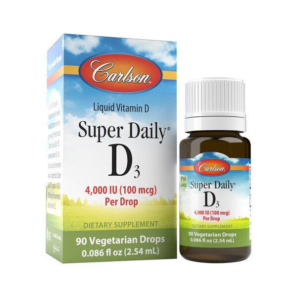 Carlson Labs Super Daily D3 4000 IU  2.5 ml. - Vitamins & Minerals at MySupplementShop by Carlson Labs