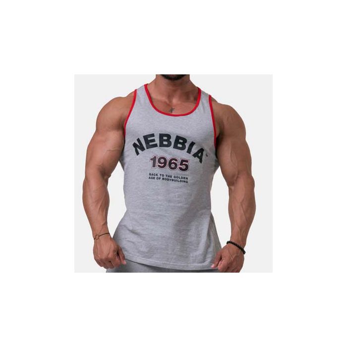 Nebbia Old-School Muscle Tank Top 193 Light Grey - Medium - Muscle Tank Top at MySupplementShop by Nebbia